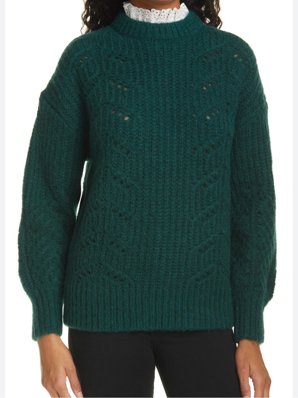 Ted Baker Forest Green Cable Knit Turtleneck Sweater